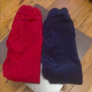 2 pairs of boys size 7 corduroy pants from H&M.